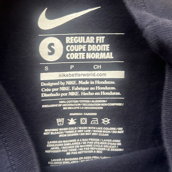 Nike Mens Small long sleeve regular fit navy blue basketball shirt - Picture 2 of 2